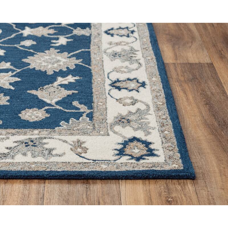 Alora Decor Spirit Blue Classical Hand-tufted Wool Blend Rug
