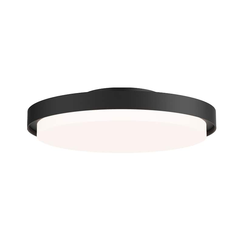 Maxim 57312 Float 12" Wide LED Flush Mount Drum Ceiling Fixture - Black