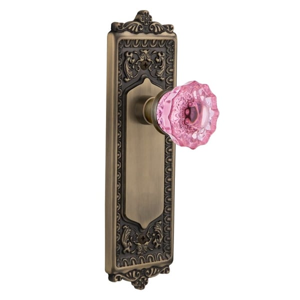 Nostalgic Warehouse Eadcrp Dd Nk Egg And Dart Solid Br Rose Nostalgic Warehouse Eadcrp Dd Nk Egg And Dart Solid Br Rose Dummy Door Set With Pink Crystal