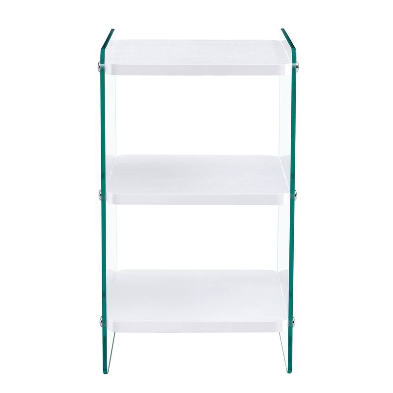 Three Levels Of Bedside Tables, Board Surface Is MDF, And Both Sides Are Tempered Glass, With Storage Function