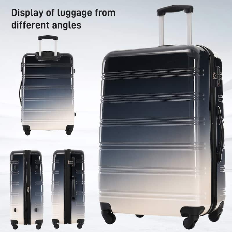 Classic 3 Piece Luggage Set with TSA Lock, ABS Durable Lightweight Suitcase with Spinner Wheels, Hardshell Carry-On Luggage