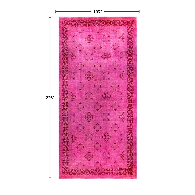 Overdyed One-of-a-Kind Hand-Knotted Area Rug - Pink - 9' 1" x 18' 10"
