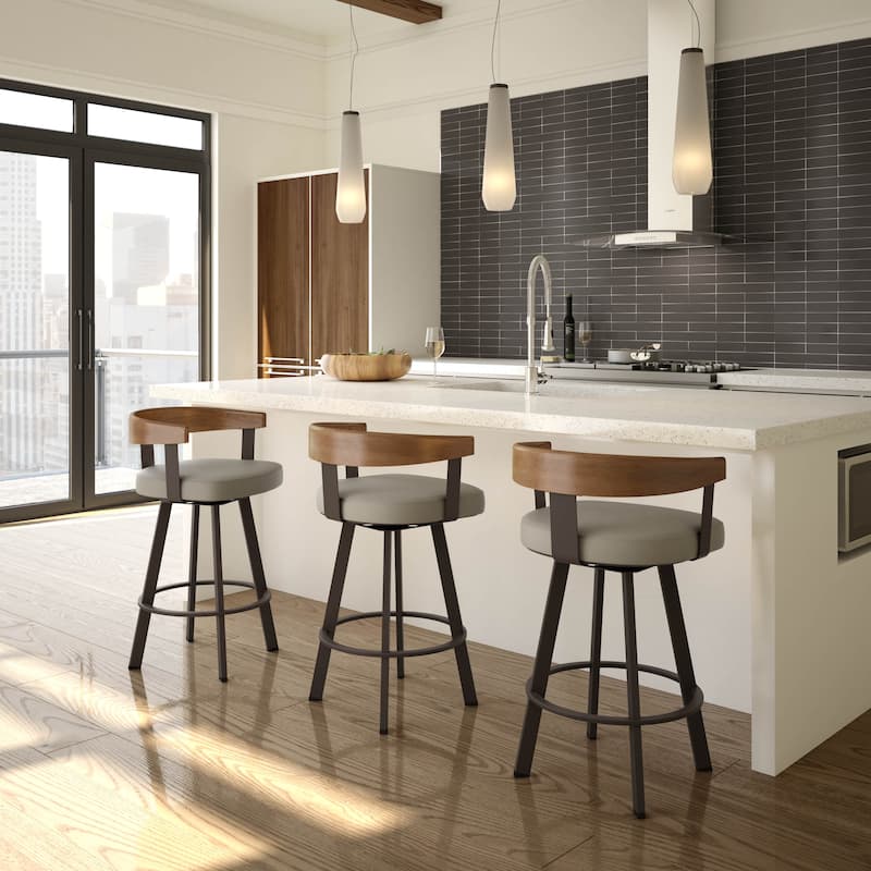 Amisco Lars Swivel Counter and Bar Stool
