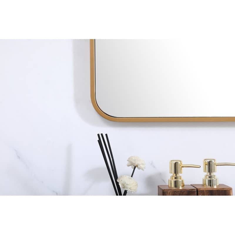 Ezra Soft Corner Metal Rectangular Mirror