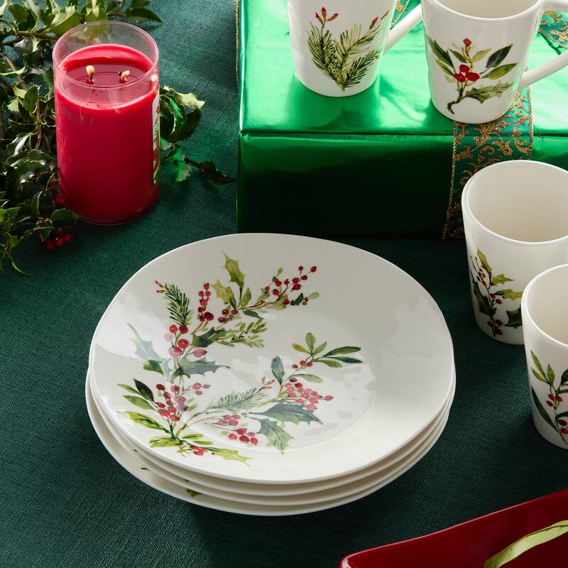 Certifed International Holly And Vines Set of 4 Dinner Plates 11" - 11 L x 11 W x 1.25 H