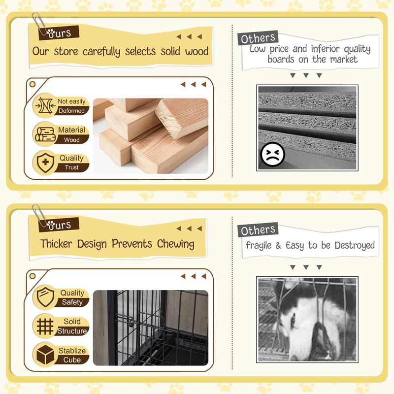 Futzca Dog Crate, Double-Doors Dog Furniture