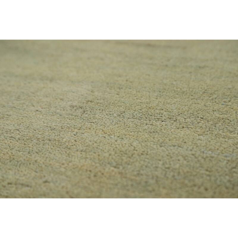 Green Modern Gabbeh Oriental Foyer Rug Hand-Knotted Wool Carpet - 2'7"x 4'1"