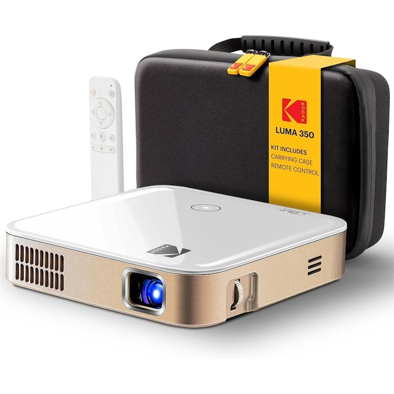 Kodak Luma 350 Smart Projector, Portable Pico Projector with Carrying Case & Remote - White