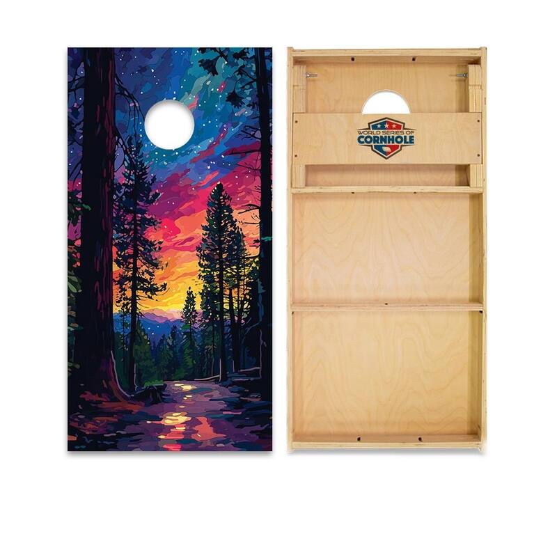 Sequoia National Park Regulation 2x4 Cornhole Board Set - All-Weather - Include Case + LED Lights