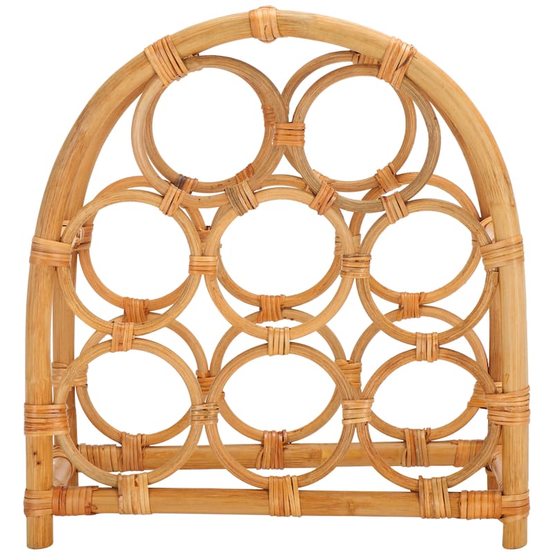 SAFAVIEH Gibora Rattan Wine Rack (Fully Assembled) - 14.9 In. W x 7 In. D x 15.7 In. H - 15Wx7Dx16H