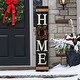 preview thumbnail 13 of 37, Glitzhome 42"H Wooden Christmas Porch Sign with 3 Changeable Floral Wreaths