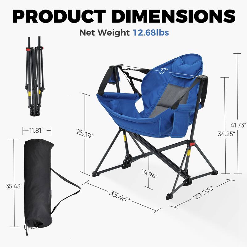 Hammock Camping Chair, Foldable Portable Rocking Chairs for Adults