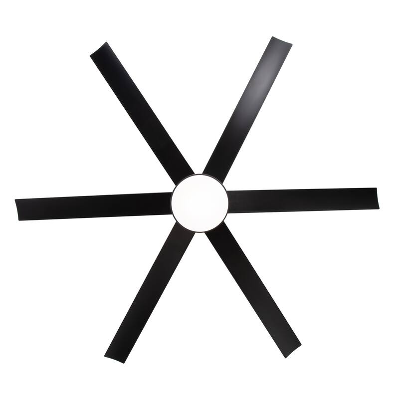 52"/ 65"/72" Black LED Ceiling Fan with Light Kit and Remote(5/8 Blade)
