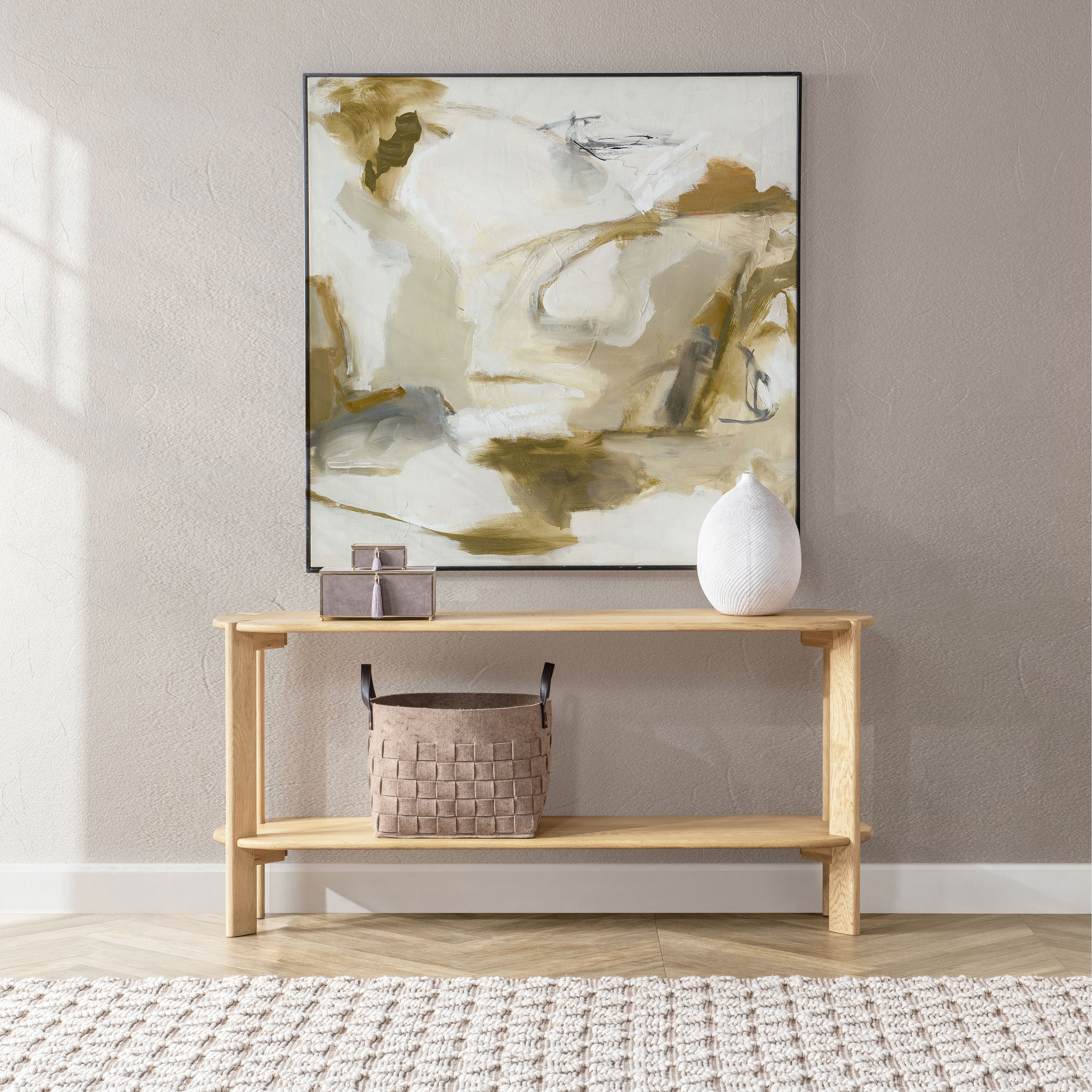 Kering Oak Wood Oval Console Table by Kosas Home