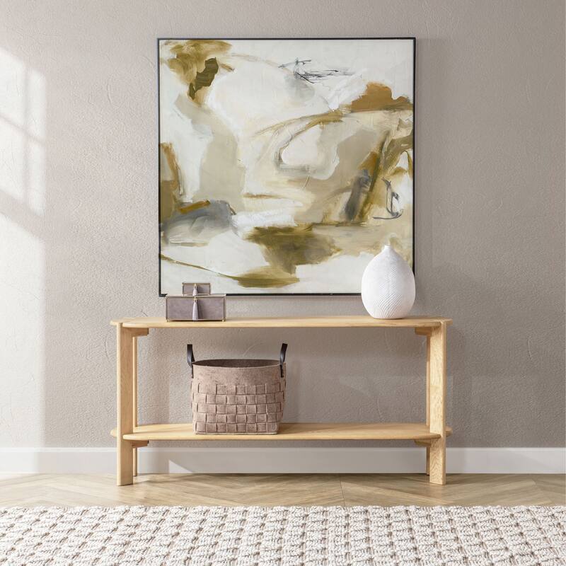 Kering Oak Wood Oval Console Table by Kosas Home - Natural - Wood