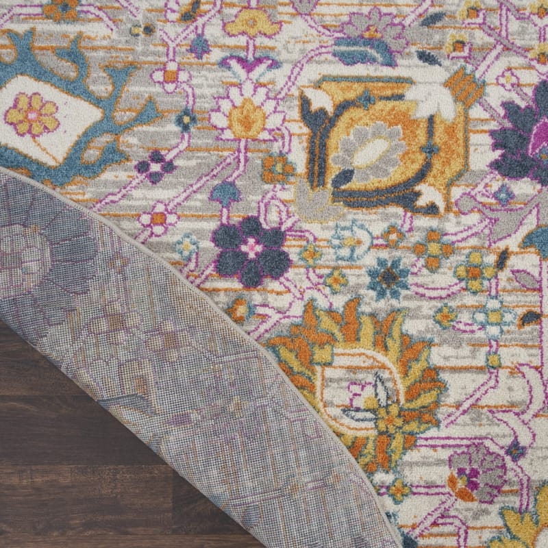 Romud Power Loomed Geometric Floral Area Rug By HomeRoots - 8' Round
