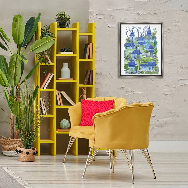 Stupell Charming Village Buildings Framed Floater Canvas Wall Art Design By Kay Widdowson