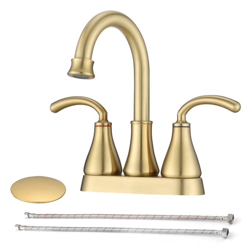 Double Handle Bathroom Faucet with Pop-up Drain