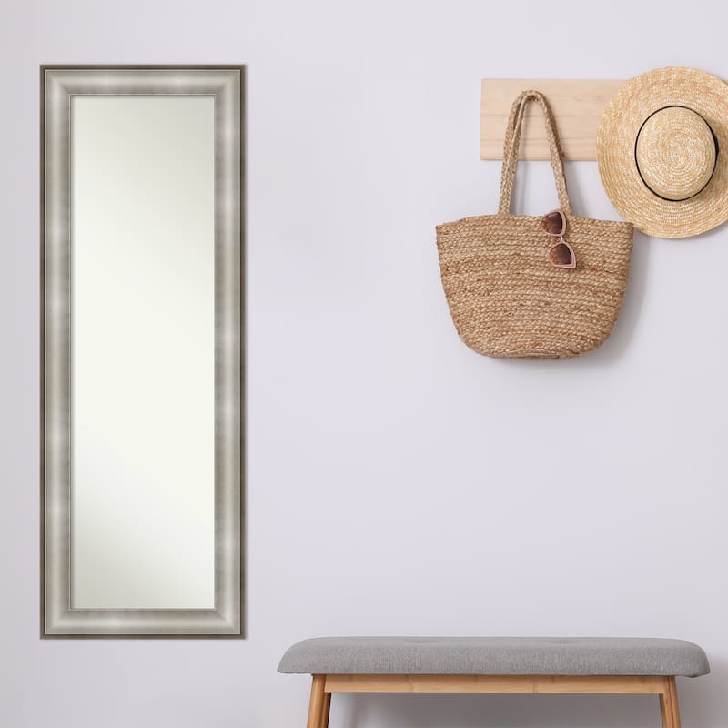 Non-Beveled Full Length On The Door Mirror - Imperial Frame - Outer Size: 19 x 53 in