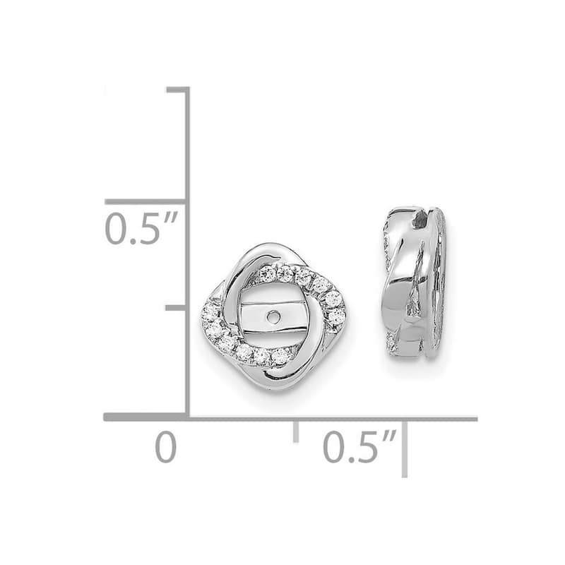 Curata 14k White Gold Diamond Jacket Earrings - 10x10mm Wide