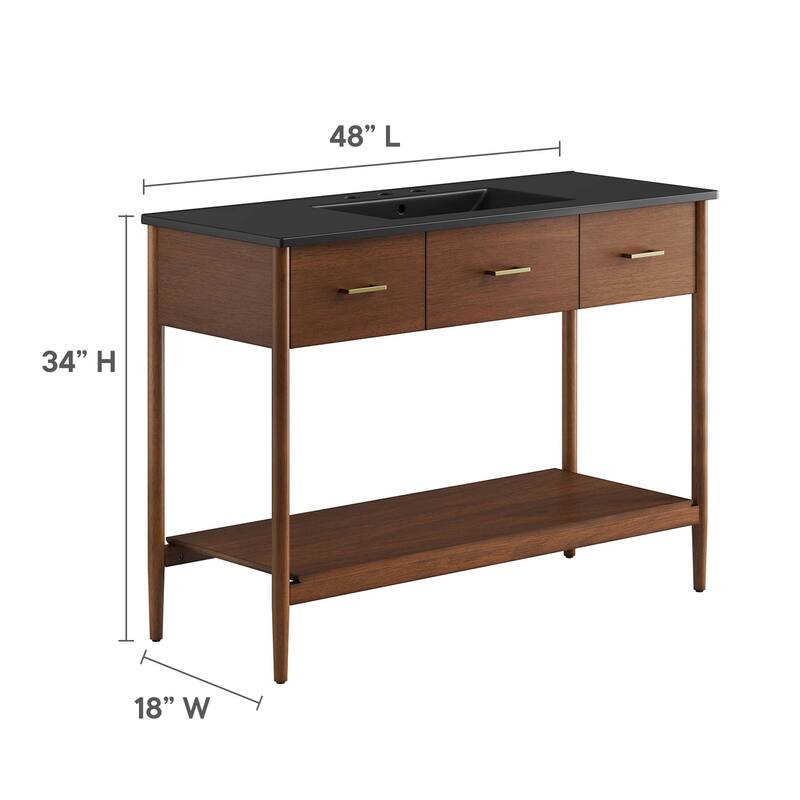 Zaire 18"/24"/30"/36"/48" Bathroom Vanity with Black Sink Top