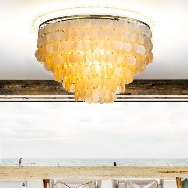 Capiz flush mount light fixture new arrivals
