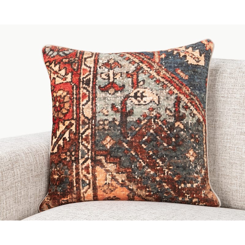 Villa by Classic Home Westbury Fabric Blend Throw Pillow - Feather Down - 22x22 - Accent - Multicolor