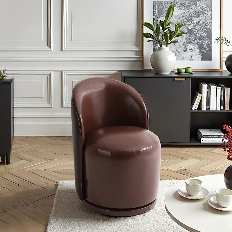 Modern Armless 360-Degree Swivel Dining Chair Barrel Chair