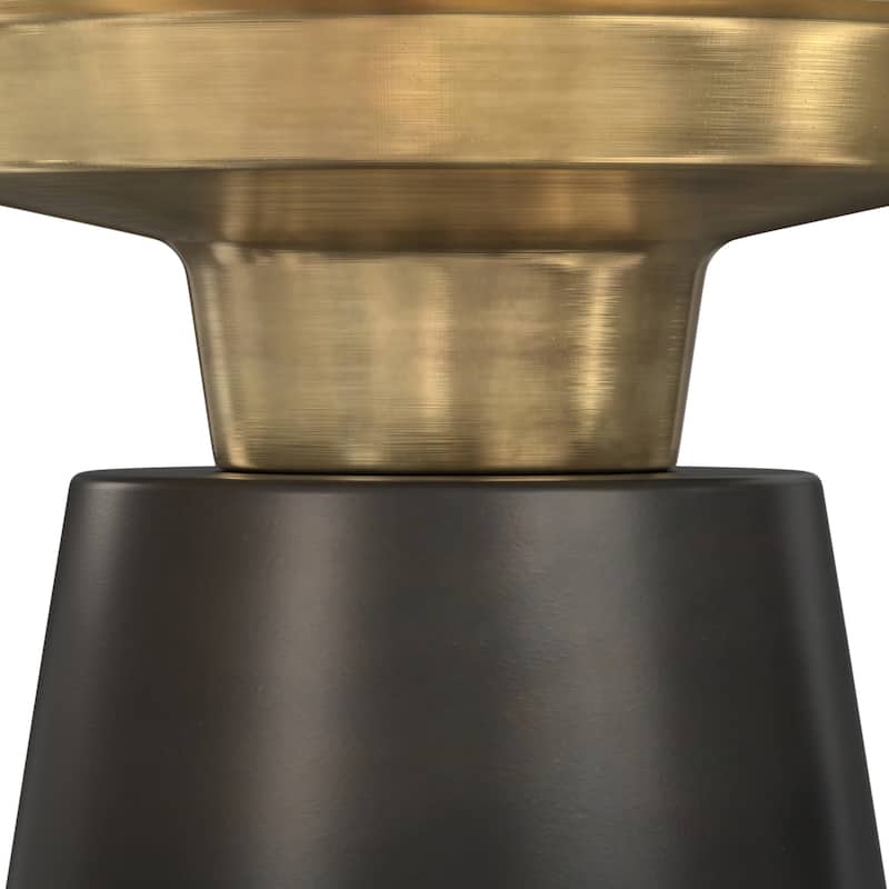 WYNDENHALL Arna Contemporary 16 inch Wide Metal Side Table in Black, Gold - 16"D x 16"W x 19.5"H