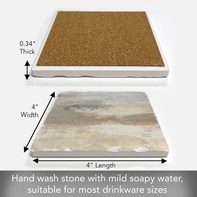 Absorbent Stone Tumbled Tile Coasters, Open Glow Horizon, Set of 4