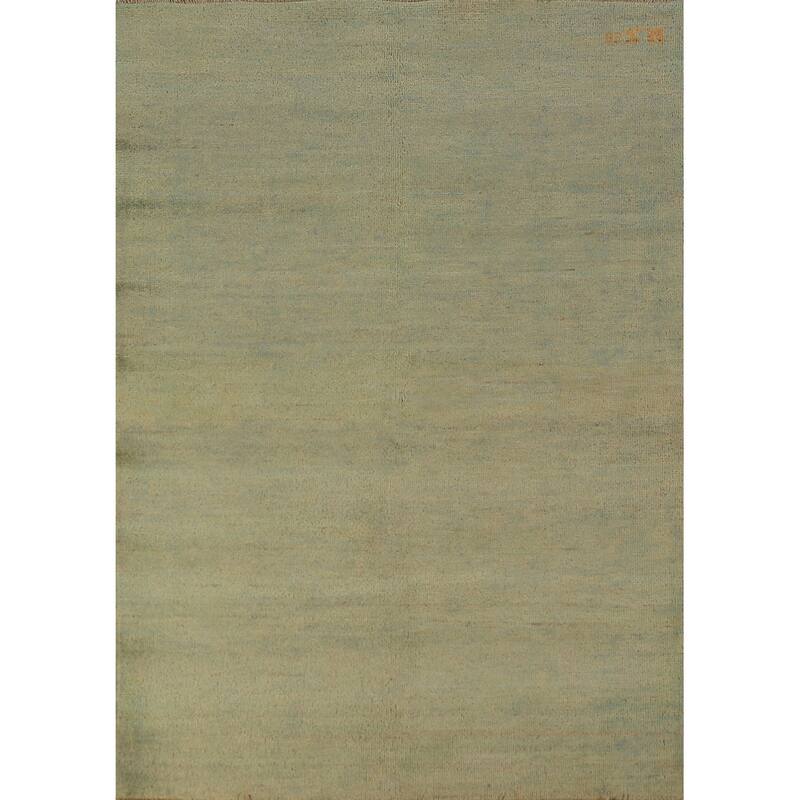 Gabbeh Modern Rug Handmade Solid Wool Carpet - 3'4" x 4'10"