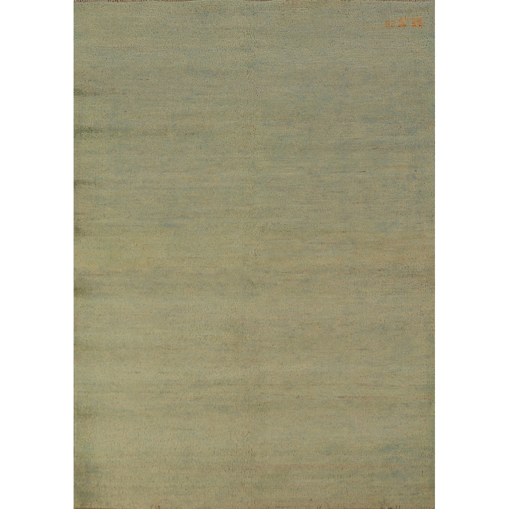 Gabbeh Modern Rug Handmade Solid Wool Carpet - 3'4" x 4'10"