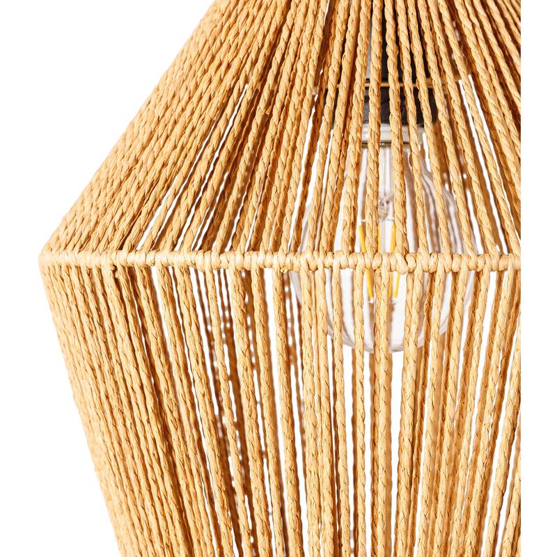 Camerano Paper Rattan Coastal Ceiling Pendant - 71"H x 11"W x 11"D