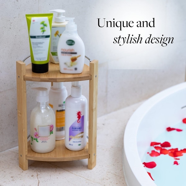 GOBAM Bamboo Shower Corner Caddy - Thumbnail 2