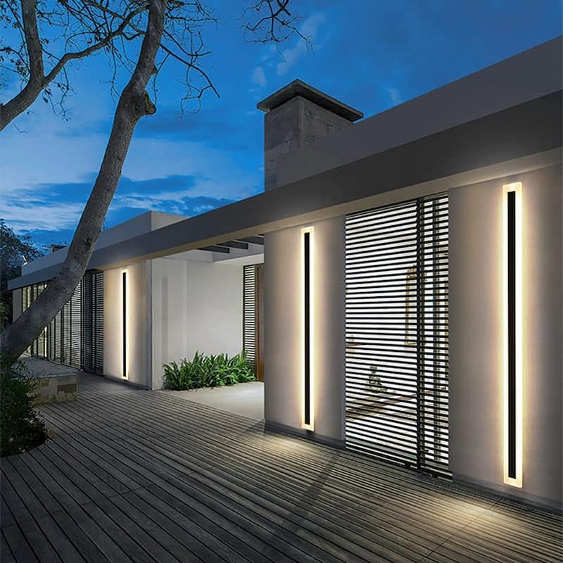 Outdoor Linear Integrated LED Hardwired Wall Sconce Light Fixture