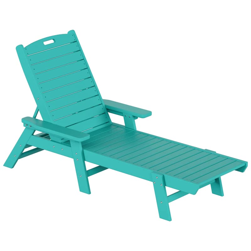 Laguna Hdpe All Weather Outdoor Patio Pool Reclining Chaise Lounges With Square Side Table (3-Piece Set)