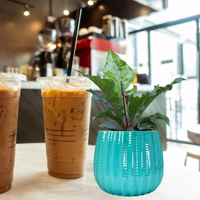 5 inch Ceramic Flower Planter Pot - Bronze