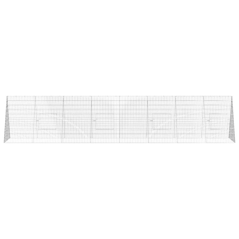 vidaXL Rabbit Cage Silver 215 x 100 x 85 cm Galvanised Steel