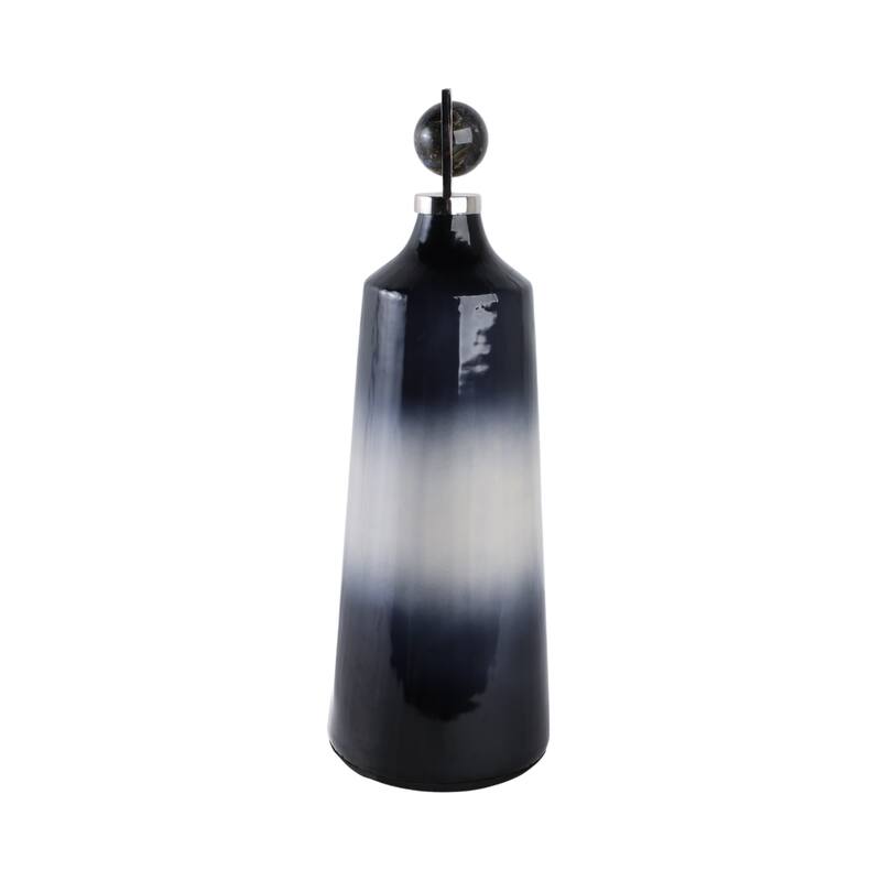 Glass Metal Decorative Vase with Contemporary Single Modern Accents