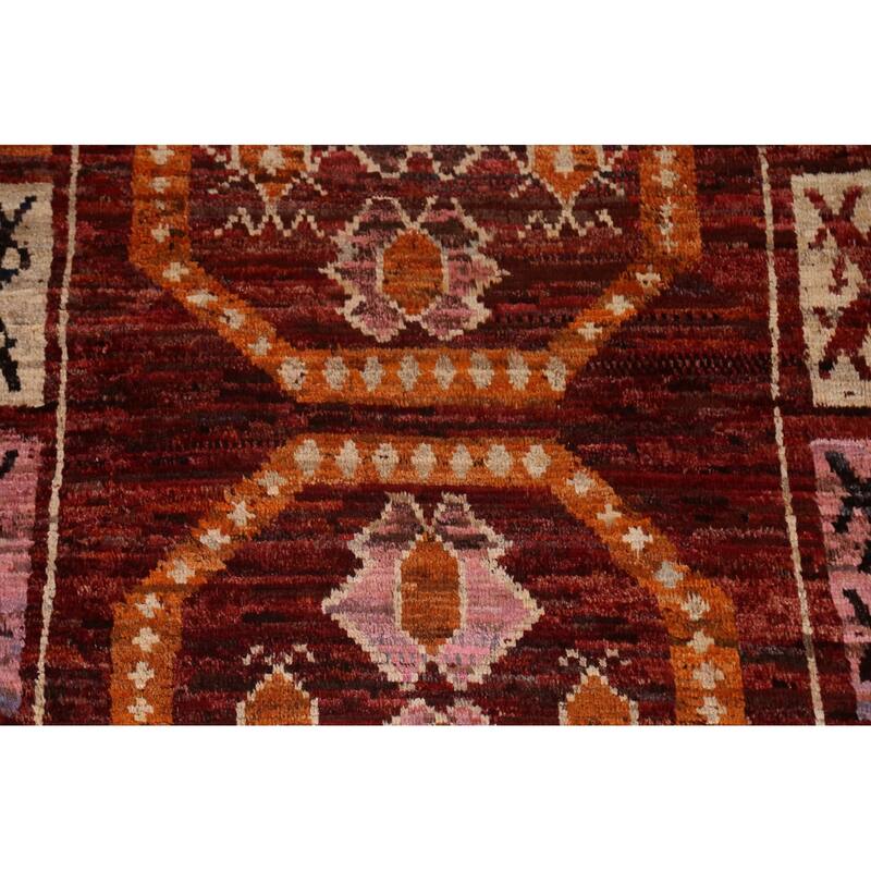 Tribal Geometric Moroccan Oriental Area Rug Hand-knotted Wool Carpet - 6'9" x 10'0"