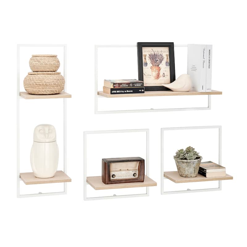 Danya B Framed Wall Art 4-Piece Modern Shelf Set
