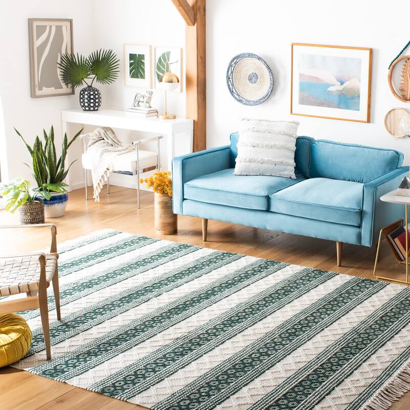 SAFAVIEH Handmade Natura Sheetal Moroccan Wool Rug - 8' x 10' - Ivory/Green