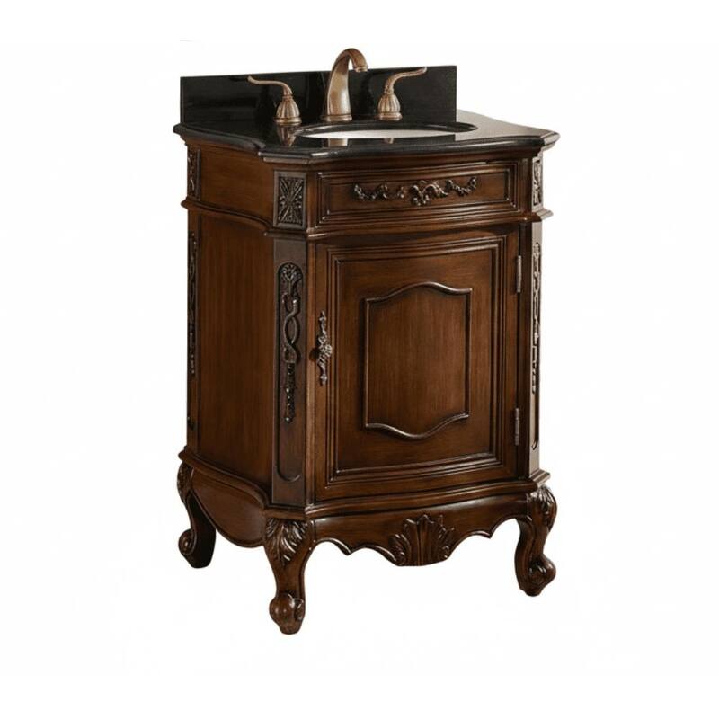 24" Benton Collection Petite Powder Room Debellis Bathroom Sink Vanity Model - Espresso Finish