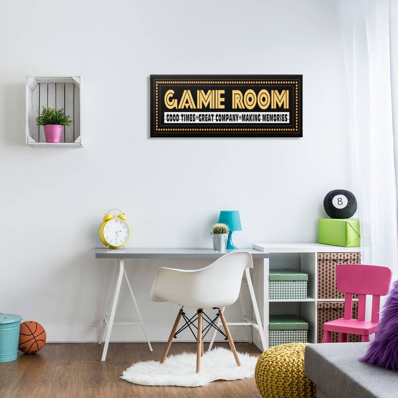 Stupell Arcade Game Room Quote Vintage Style Sign Canvas Wall Art
