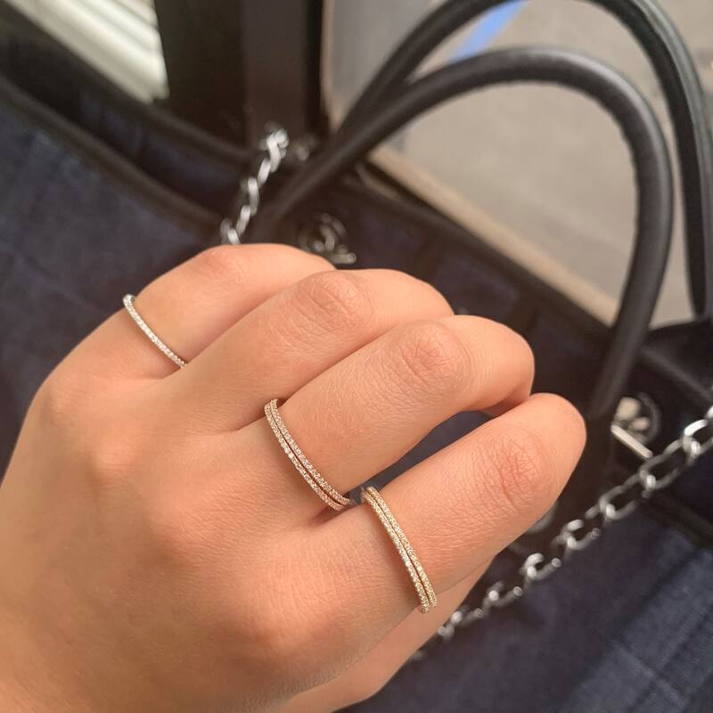 Joelle Collection Diamond Band Ring - 14K Gold Eternity Band Ring 1/5 CTTW 20 White Round Cut Diamonds