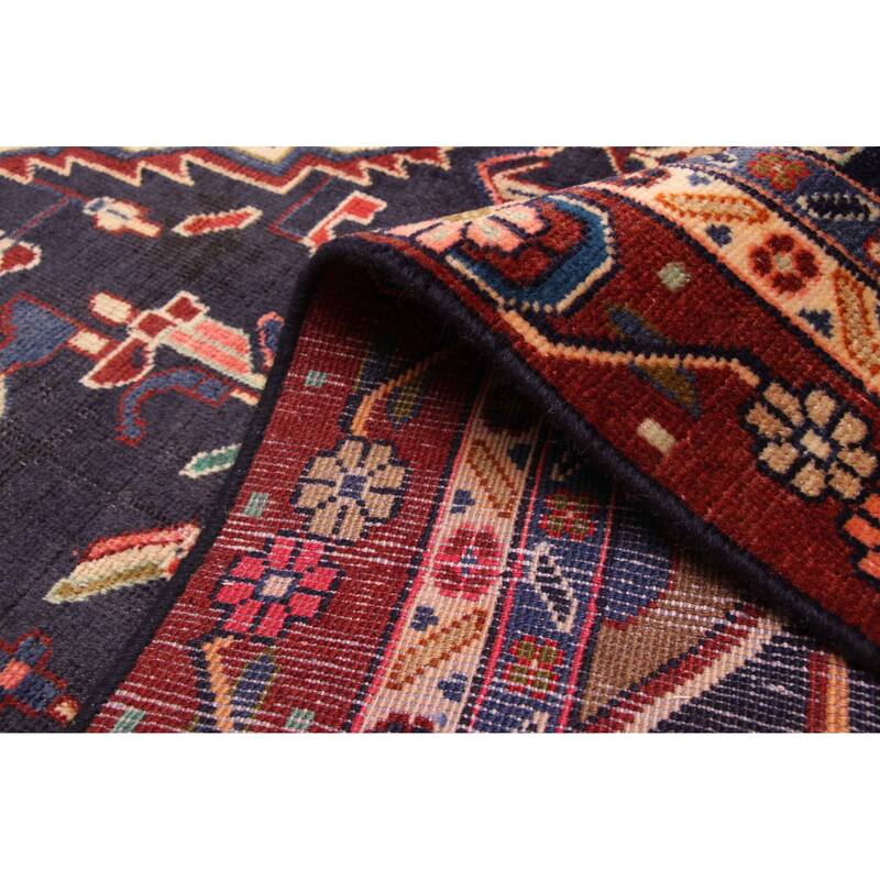 ECARPETGALLERY Hand-knotted Andelz Dark Navy Wool Rug - 4'5 x 9'0