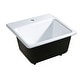 preview thumbnail 1 of 3, Kingston Brass Towne 15-Inch Cast Iron Self-Rimming 1-Hole Single Bowl Drop-In Kitchen Sink in White White