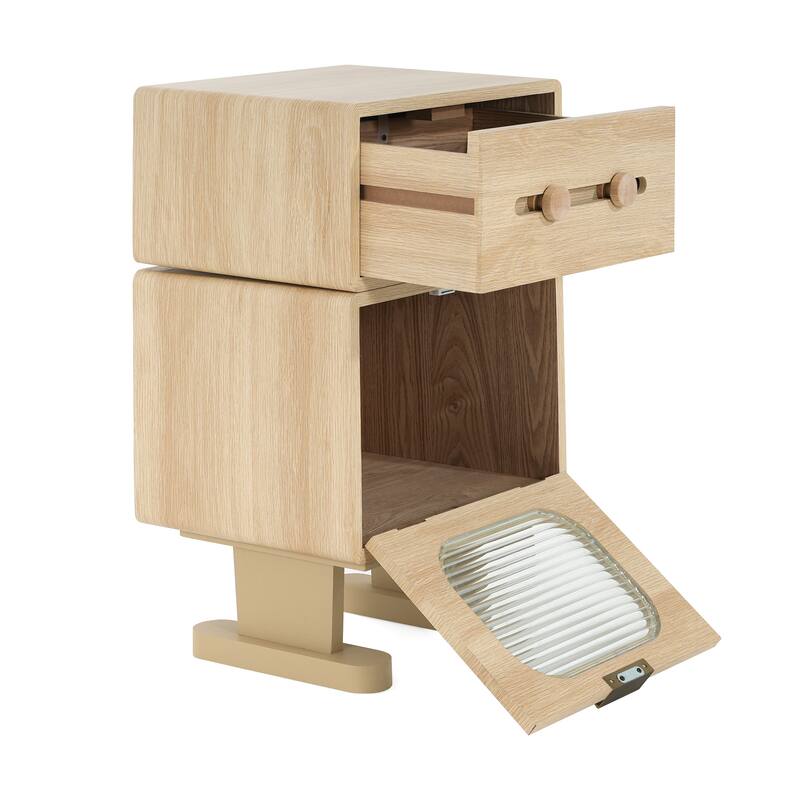 Natural Color MDF Storage Side Table