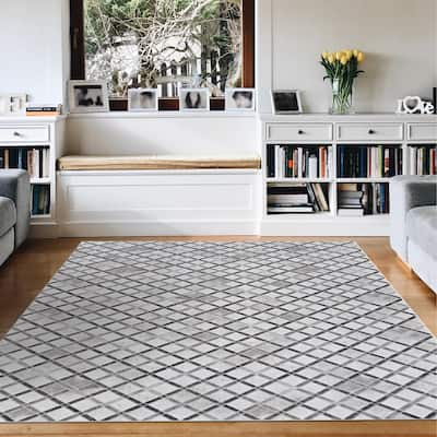 Dream Decor Rugs Steppe Artelium Gray Black Geometric Area Rug