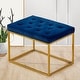 preview thumbnail 4 of 74, Upholstered Tufted Velvet Ottoman, Modern End of Bed Bench with Golden Metal Frame, Entryway Footrest Stool